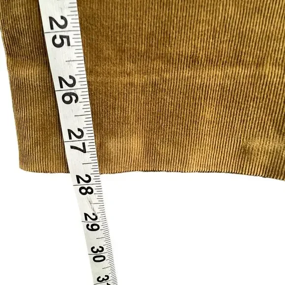 Theory Pants Womens 12 Tan‎ Gold Corduroy Slim Straight High Rise Modern Classic - Picture 9 of 15